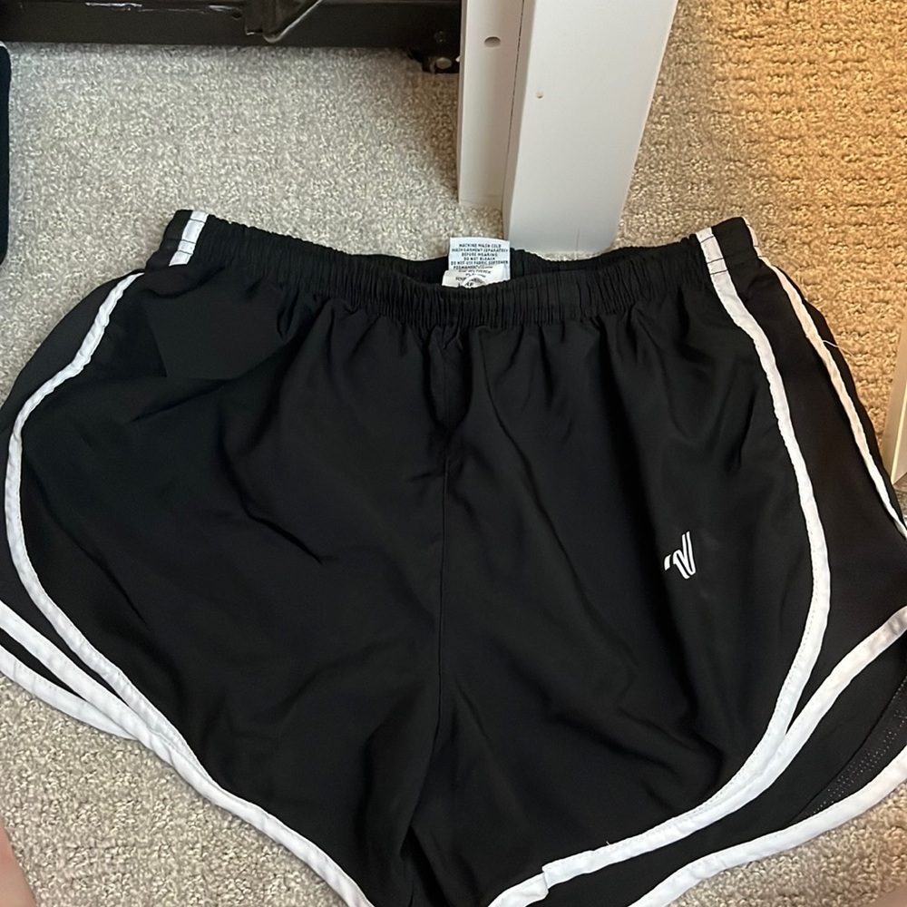 Black varsity track shorts size medium
